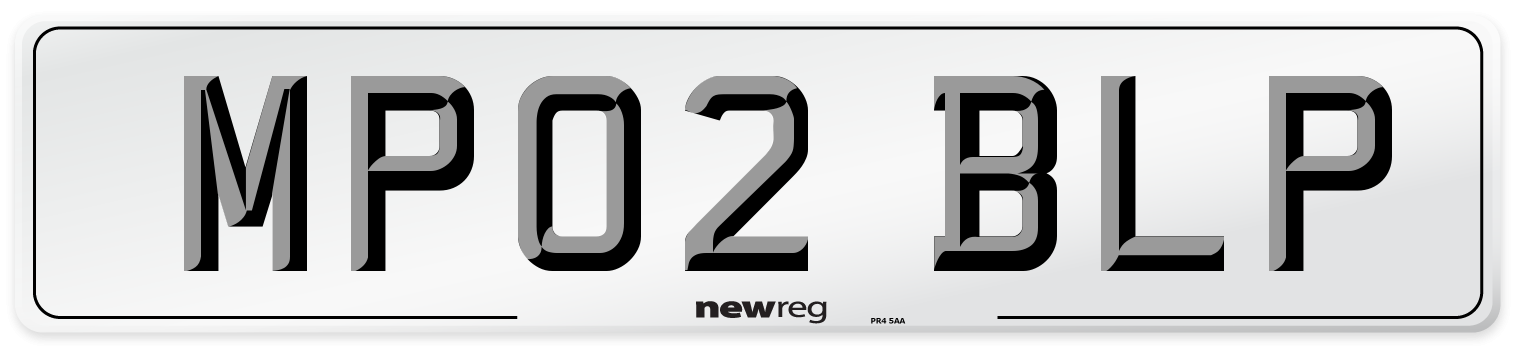 MP02 BLP Number Plate from New Reg